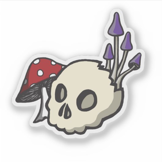 スカル&きのこシール シール (正面)