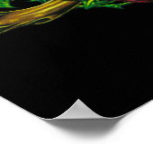 スカル、くもの巣、およびバラプリント ポスター (角)