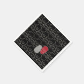 スカル-こうもりブラックとボーンホワイト スタンダードカクテルナプキン (角)