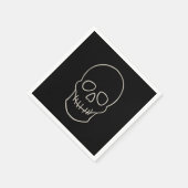 スカル-こうもりブラックとボーンホワイト スタンダードカクテルナプキン (角)