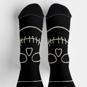 スカル-こうもりブラックとボーンホワイト ソックス (上部)