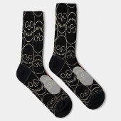 スカル-こうもりブラックとボーンホワイト ソックス (右)