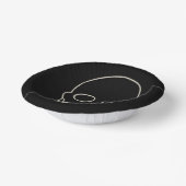 スカル-こうもりブラックとボーンホワイト ペーパーボウル (傾斜あり)