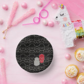 スカル-こうもりブラックとボーンホワイト ペーパーボウル (パーティー)