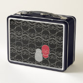 スカル-こうもりブラックとボーンホワイト メタルランチボックス (裏面)