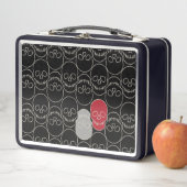 スカル-こうもりブラックとボーンホワイト メタルランチボックス (インサイチュ)