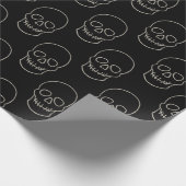 スカル-こうもりブラックとボーンホワイト ラッピングペーパー (角)