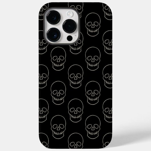 スカル-こうもりブラックとボーンホワイト Case-Mate iPhoneケース (裏面)