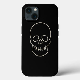 スカル-こうもりブラックとボーンホワイト iPhone 13ケース