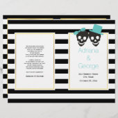 スカル、アクアストライプハロウィーン結婚式プログラム (正面/裏面)