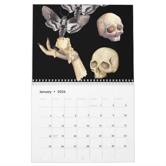スカル カレンダー (1月 2026)