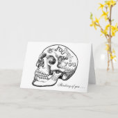 スカル カード (黄色い花)