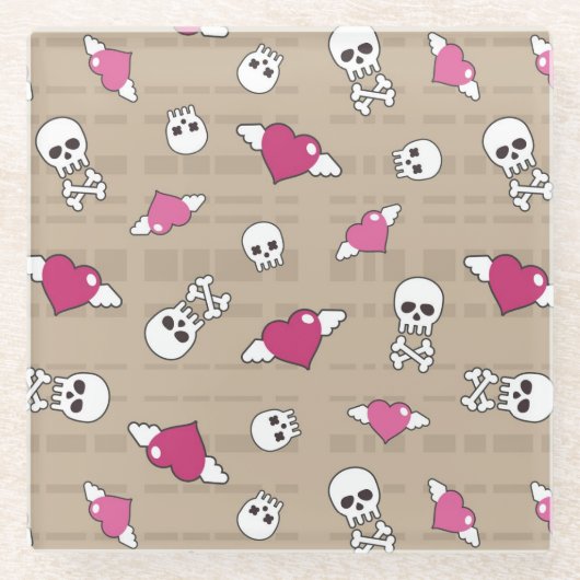 スカル ガラスコースター (正面)