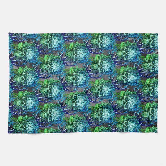 スカル キッチンタオル (横)