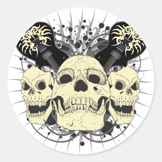 スカル・ギター3 ラウンドシール (正面)