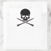 スカル（クラリネットとクロスボーン） 長方形シール (バッグ)