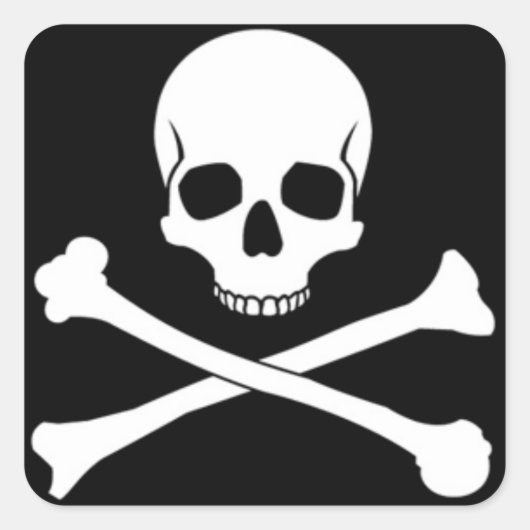 スカル&クロスボーンスクエアステッカー スクエアシール (正面)