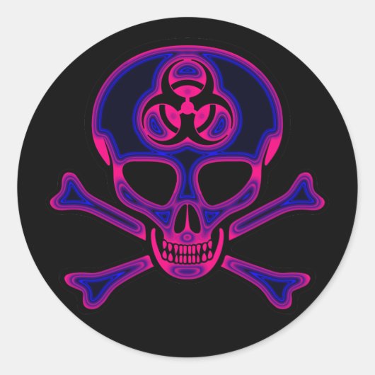 スカル&クロスボーンズのシール ラウンドシール (正面)