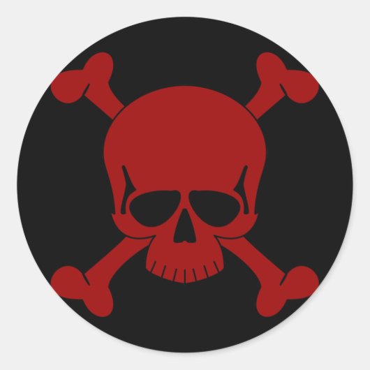 スカル&クロスボーンズのシール ラウンドシール (正面)