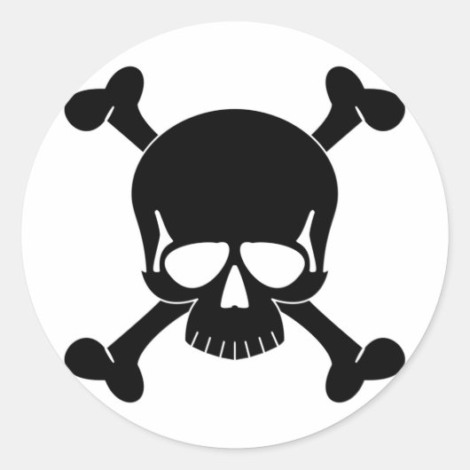 スカル&クロスボーンズのシール ラウンドシール (正面)