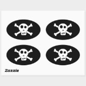 スカル&クロスボーンズのシール 楕円形シール (シート)