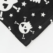 スカル&クロスボーンズブラックシェルパフリースブランケット フリースブランケット (角)