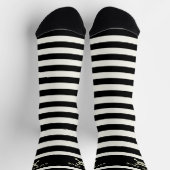 スカル&クロスボーンズ海賊ネームソッストライプのクス ソックス (上部)