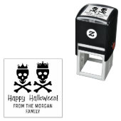 スカル&クロスボーンズ王冠カップルハッピーハローウィン セルフインキングスタンプ (インサイチュ)