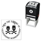 スカル&クロスボーンズ王冠カップル図書室 セルフインキングスタンプ (インサイチュ)