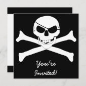 スカル&クロスボーンズ – ジョリーロジャー 招待状 (正面/裏面)