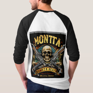 「スカル&クロスボーンズ・ロックバンドT型」 Tシャツ