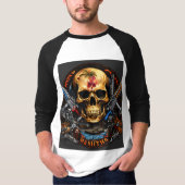 「スカル&クロスボーンズ・ロックバンドT型」 Tシャツ (正面)