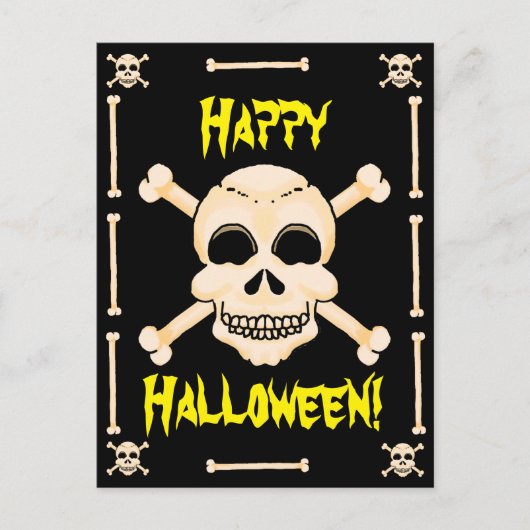 スカル&クロスボーンハロウィンポストカード ポストカード (正面)