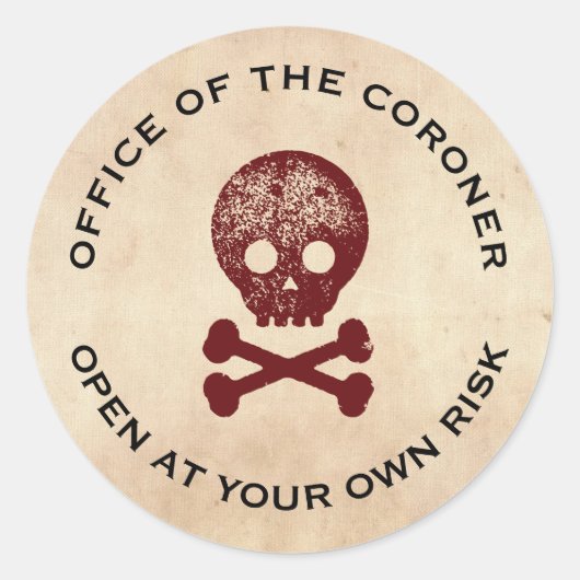 スカル&クロスボーンハロウィーンラベル ラウンドシール (正面)