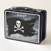 スカル・クロスボーンモノグラムの弁当箱 メタルランチボックス (裏面)