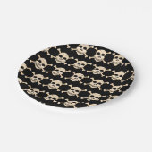 スカル&クロスボーン紙プレート ペーパープレート (アングル)