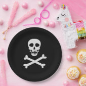 スカル&クロスボーン ペーパープレート (パーティー)