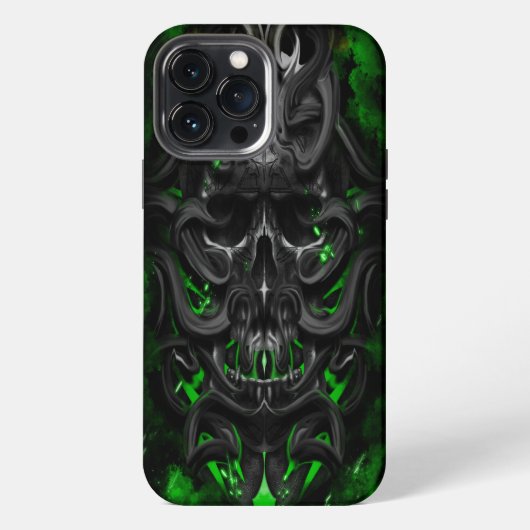 スカル グリーン バイオ スパーク iPhoneケース (裏面)