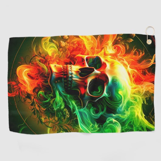 スカル ゴルフタオル (横)