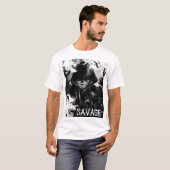 スカル·サベージ·メンズ·ベーシックTシャツ Tシャツ (正面フル)