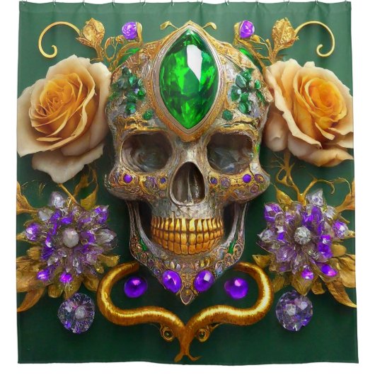 スカル シャワーカーテン (正面)