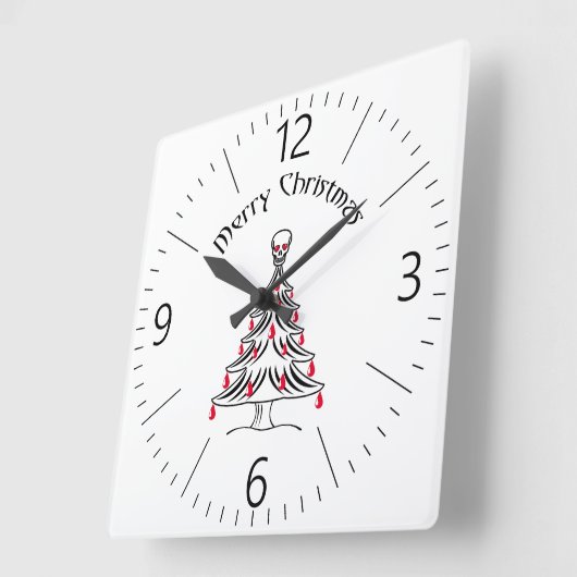 スカル スクエア壁時計 (傾斜)