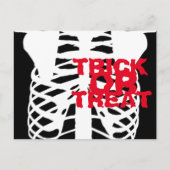 スカル、スケルトンハロウィーン招待状ポストカード ポストカード (正面)