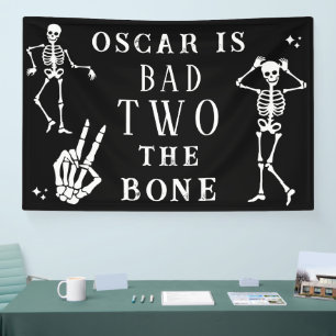スカル スケルトン Bad to the Bone 2歳の誕生日 横断幕
