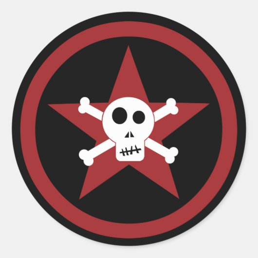 スカル&スタークラシックラウンドステッカー ラウンドシール (正面)