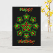 スカル&スターズ誕生日カード カード (黄色い花)