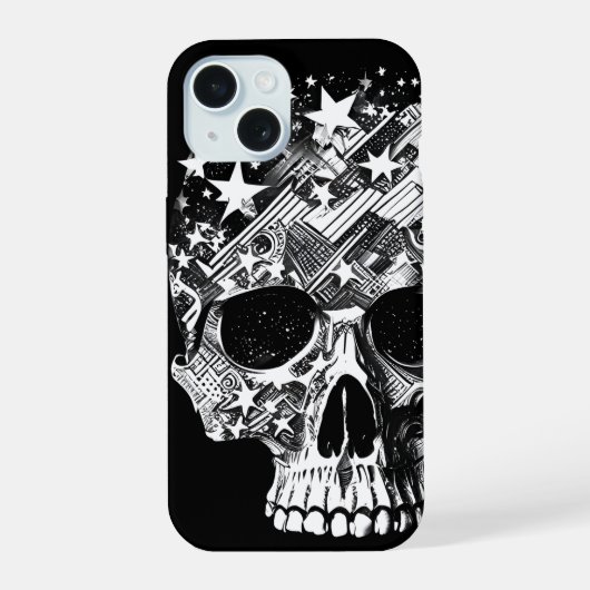 スカル&スターIV iPhone 15ケース (裏面)