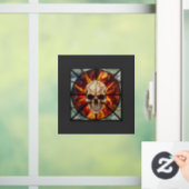 スカル、ステンドグラス、炎 ウィンドウサイン (ホーム)