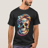 スカル＋スネーク or バラ 色彩アートコレクション tシャツ (正面)