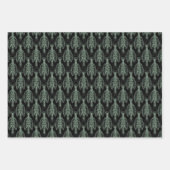 スカル&スパインボーングリーンラッピング紙シート ラッピングペーパーシート (正面)